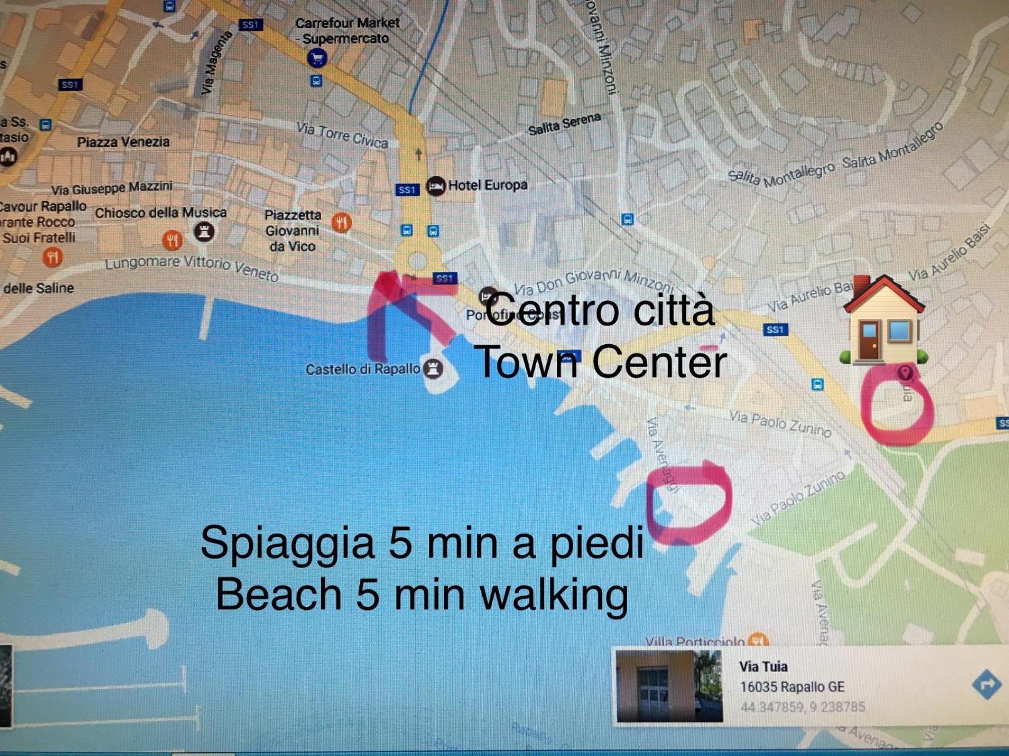 Nido Di Valter, 5 Min A Piedi Dalla Spiaggia E Dal Centro Rapallo Esterno foto